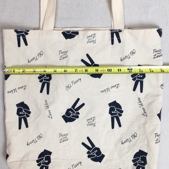 Old Navy Peace and Love Reusable canvas tote - Picture 3 of 7